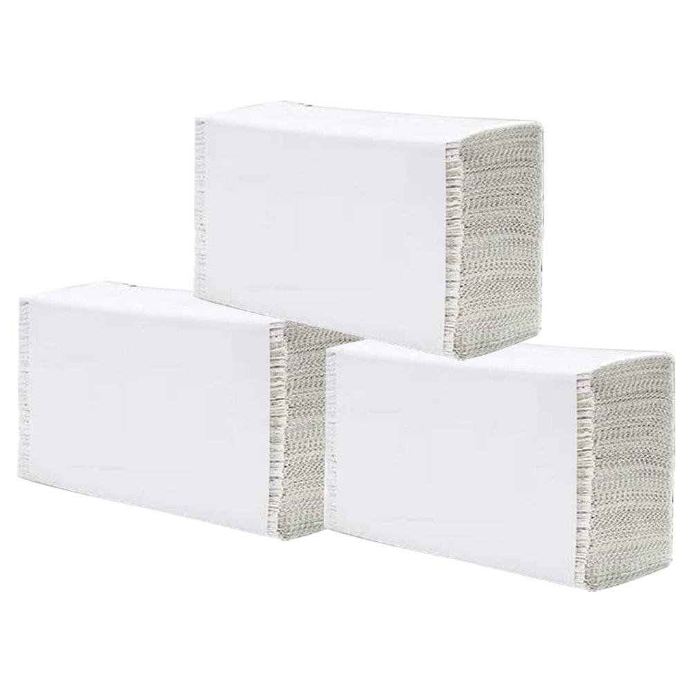 3 x White Soft Hygienic Tissue Paper Tissue Napkins Premium Quality Strong Absorbent Tissue Regular Use MultiFold Hand Towel Tissue Napkin Dispenser Friendly 21 x 20cm (Z Fold Tissue, 1PLY)