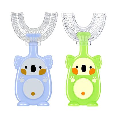 U Shape Toothbrush, U Shape Toothbrush for Kids, 360 Manual Cleaning Toothbrush (Blue + Green)