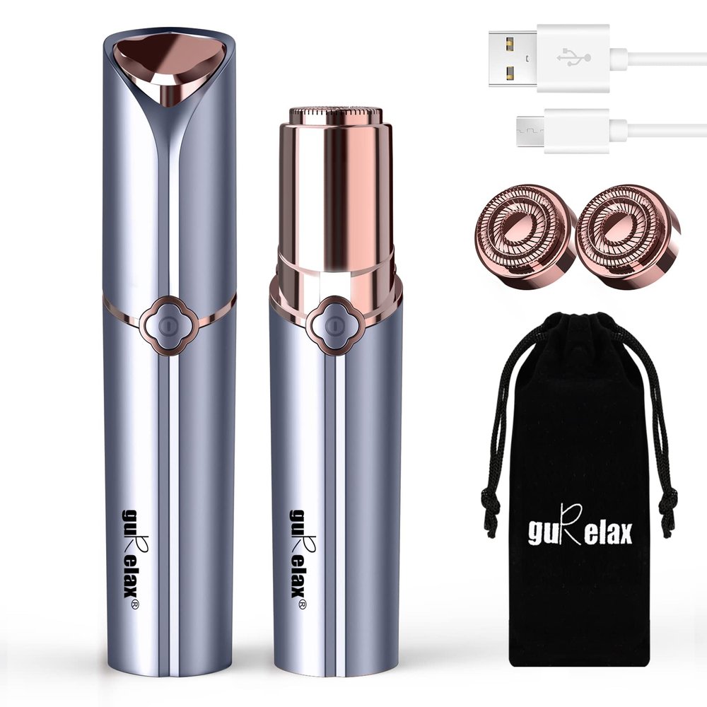 Gurelax Facial Hair Removal for Women - Electric Face Shaver, Upper Lip Hair Remover - Includes 2 x Replacement Head