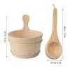 4L Sauna Bucket Ladle Set, Premium Steam Room Wooden Barrel with Plastic Liner, Sauna and SPA Bath Accessaries for SPA Swimming Pool Steam Room view 2