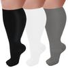 GET-FA 3 Pairs Plus Size Compression Socks for Women and Men Wide Calf 20-30mmhg Extra Large Knee High Support for Circulation view 1