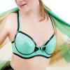 Latex RubberJade Green and Black Sexy Latex Bras with Trims Bows O Ring Buttons at Back Adjustable Rubber Lingerie Brassieres,Purple with Black,32 view 2