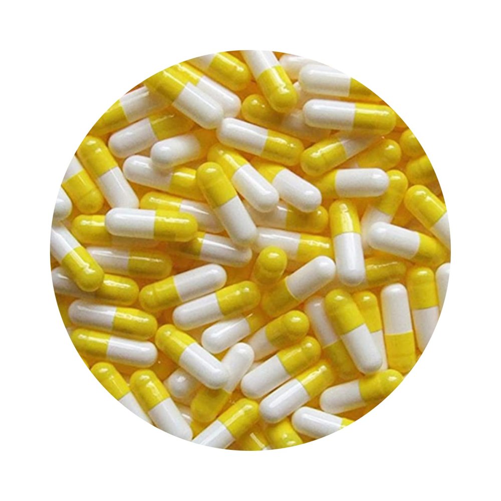 DR T&T size0 Size 0 Gelatine Gelatin Capsule Yellow White (10000)