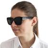 Mini Brille - Sun Reading Glasses with Retro Large Lenses, FREE Case, Oversize Square Thick Plastic Frame (Black), Sunglasses Women + 2.00 Magnification view 2