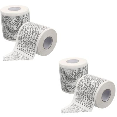 Alipis 4rolls Household Toilet Paper Maze Printed Pattern for Bathroom Tissue and Prank Fun Made of Quality Material