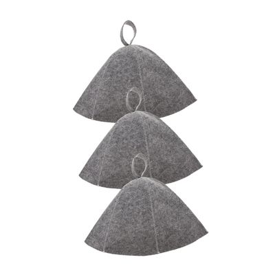 Beatifufu 3pcs Thickened Felt Sauna Shower Cap Reusable and Breathable for Bath Outdoor Sauna Supple Head Protector for Women Pack