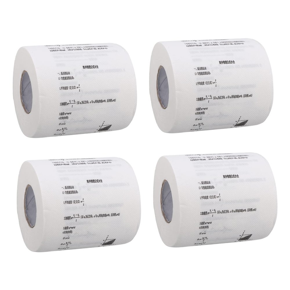 Parliky 4rolls Chemical Physics Formula Toilet Paper Decorative Printing Paper for Restroom Prank Tissue