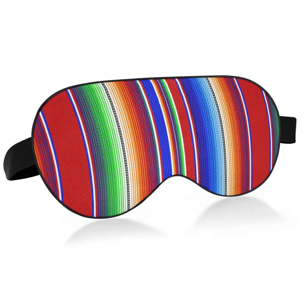 Sleep Mask Mexican Serape Blanket Stripes Night Eye Shade Cover Soft Comfort Blindfold Blockout Light Adjustable Strap for Men Women