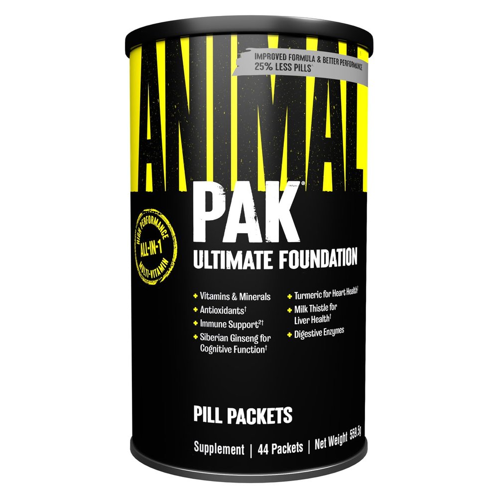 ANIMAL Pak Ultimate Foundation - 12-in-1 Multivitamin Complex with Vitamins, Minerals & Amino Acids - with Vitamin D3 K2 & Magnesium - 44 Packs of 8 Tablets Each