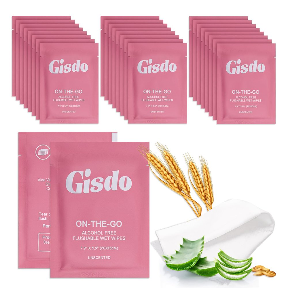 100 Pcs Fragrance Free, Plant Based Wet Wipes, Aloe Vera for Butt, Hands, Face Cleaning, Sufficient Quantity, Individual Wrapped, Portable Size, Ideal for Daily Use