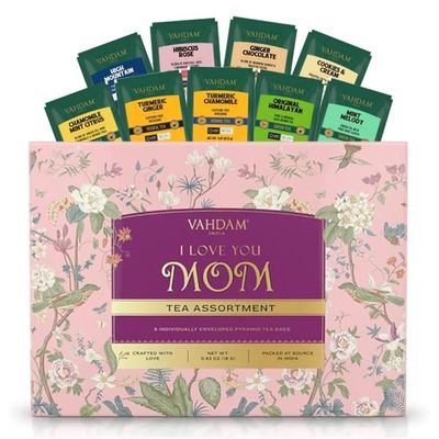 Limited Edition Tea Gift Set for Mom | 9 Assorted Long Leaf Pyramid Tea Bags | Premium Variety Pack | Mothers Day Gift for Mom from Daughter & Son | Luxury Tea Gift Box