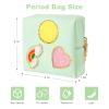airogym Preppy Patch Period Bag for Women, Sanitary Napkin Storage Bag, PU Leather Sanitary Pad Bags for Panty Liners, Tampons, Menstrual Cup Pouches, Sanitary Pads Organizer with Zipper view 2