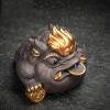 Mgiahekc Tea Pet Gold Toad, Can Raise Tea Pet, Kung Fu Tea Set Tea Play for Home Car Tearoom Office Decoration for Tea Lovers Gift,Gold view 1