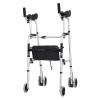 UZIAH Seniors Upright Walker Compact Folding with Arm Support, Extra Wide Front Wheel Medical Rollator,Walker+4 Wheels+seat view 1