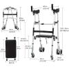 UZIAH Seniors Upright Walker Compact Folding with Arm Support, Extra Wide Front Wheel Medical Rollator,Walker+4 Wheels+seat view 3