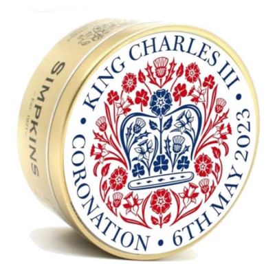 Simpkins King Charles III Coronation Mixed Fruit Tin 175g | Pack of 2 (King Charles III 6th May 2023)