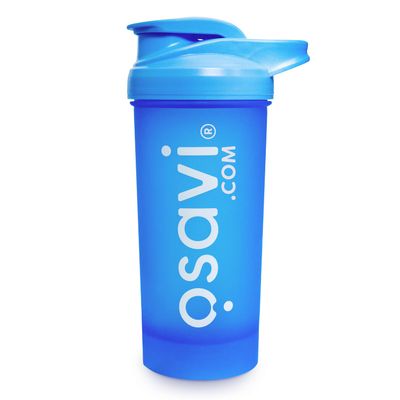 OSAVI Shaker, Blue  700 ml | EasytoUse with Measuring Cup & Metal Ball | Dishwasher Safe & BPA Free