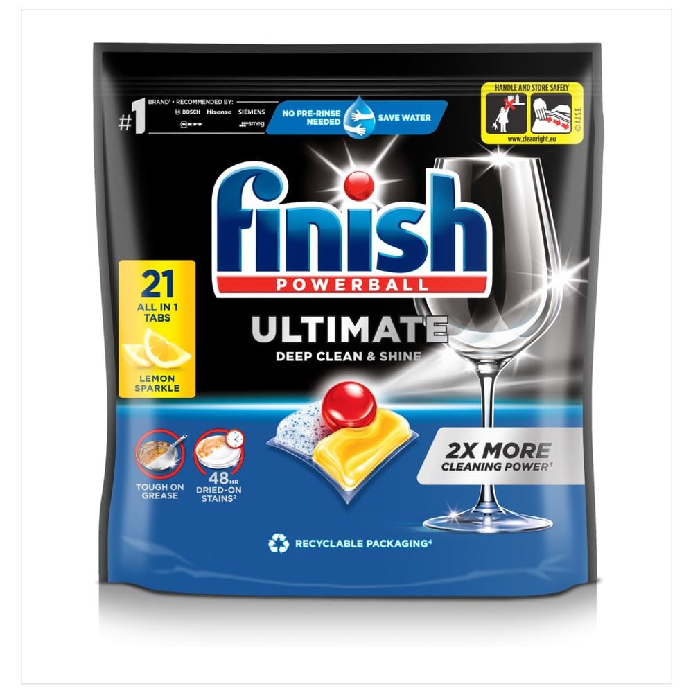 Finish Quantum Ultimate Dishwasher Tablets, Lemon, 21 Tablets