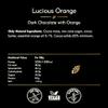 Willie's Cacao - Luscious Orange, 65% Dark Chocolate with orange bar- 26g x 30 - Vegan chocolate - Artisan chocolate - Bean to bar view 2