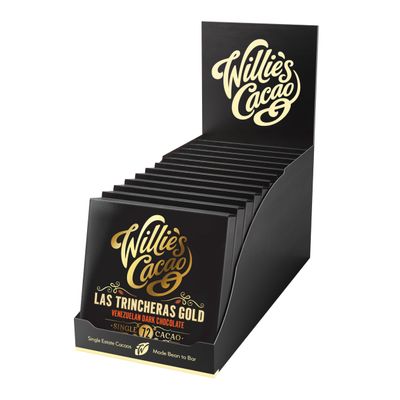 Willie's Cacao - 72% Las Trincheras Dark Chocolate bar - 50g x 12 - Smooth nutty notes - Single estate cocoa - Vegan - Artisan made