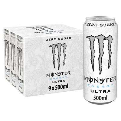 Monster Ultra Energy Drink Zero Sugar, 9 x 500 ml