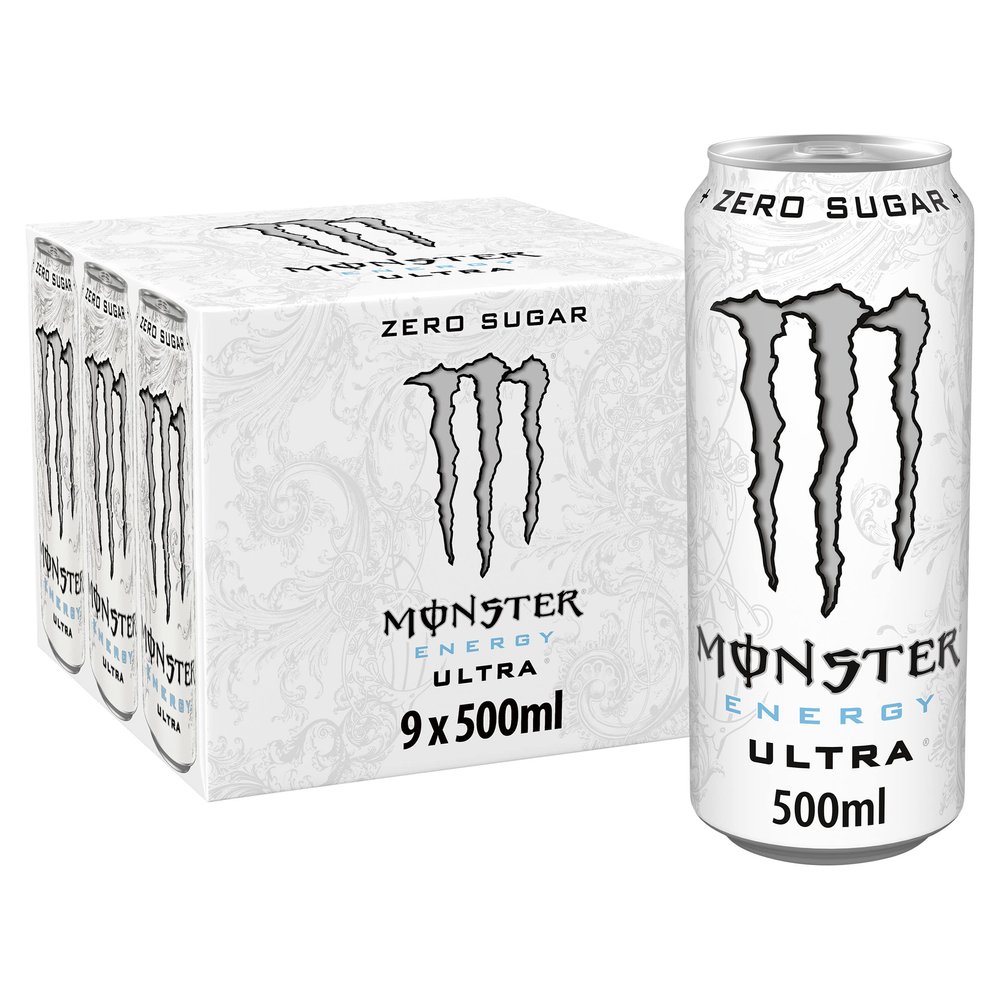 Monster Ultra Energy Drink Zero Sugar, 9 x 500 ml