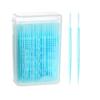 BSITSSS 200 Pcs Interdental Brushes, Dual-Use Dental Brushes, Soft Tooth Picks Floss Sticks Interdental Cleaning Brush, Teeth Cleaning Tools, Tooth Picks Sticks Plastic for Oral Cleaning (Blue) view 1