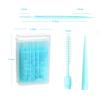 BSITSSS 200 Pcs Interdental Brushes, Dual-Use Dental Brushes, Soft Tooth Picks Floss Sticks Interdental Cleaning Brush, Teeth Cleaning Tools, Tooth Picks Sticks Plastic for Oral Cleaning (Blue) view 2