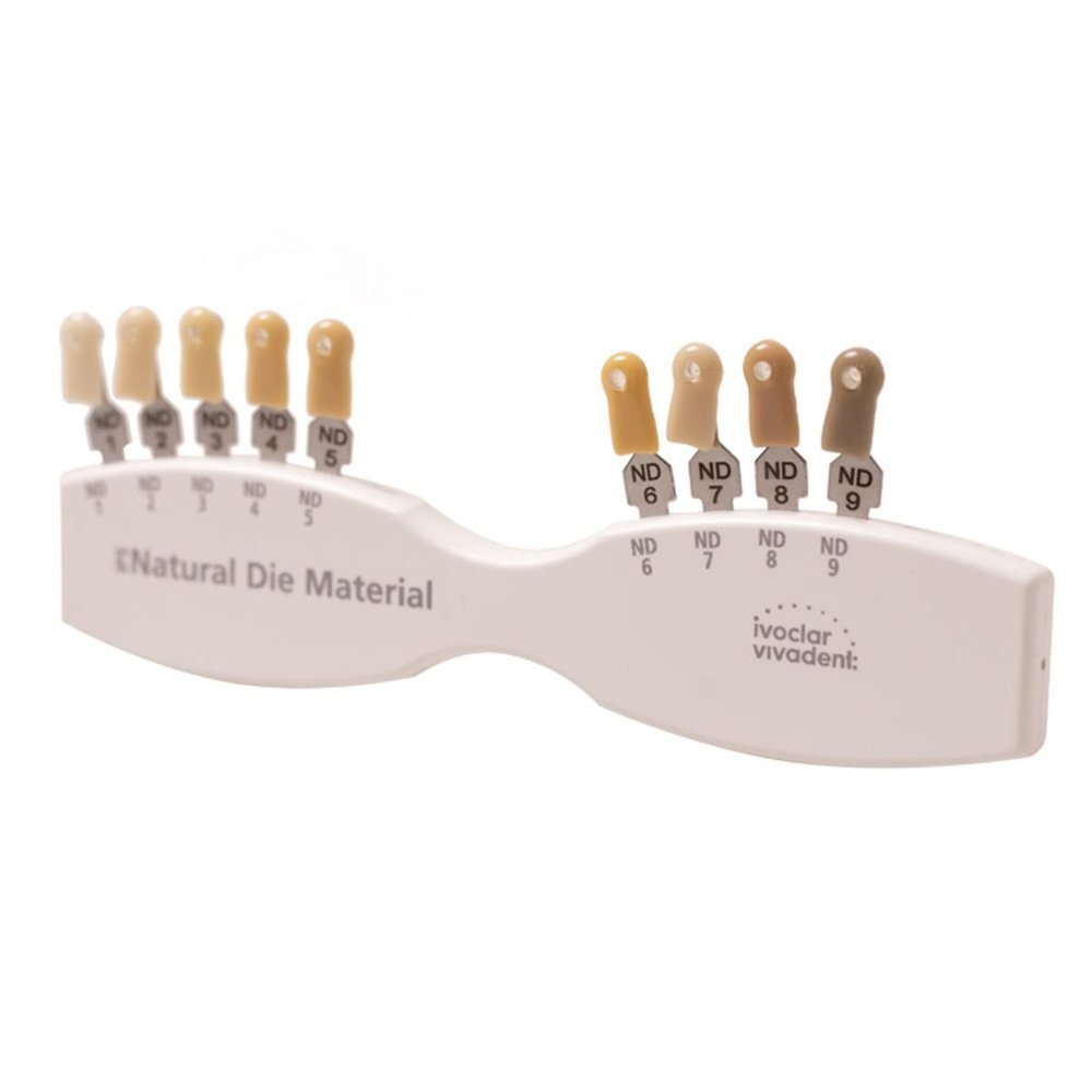 Dental Natural Die Material Shade Guide Teeth Bleach Whitening Denture Tooth Compared Tool(Size:9Colors)