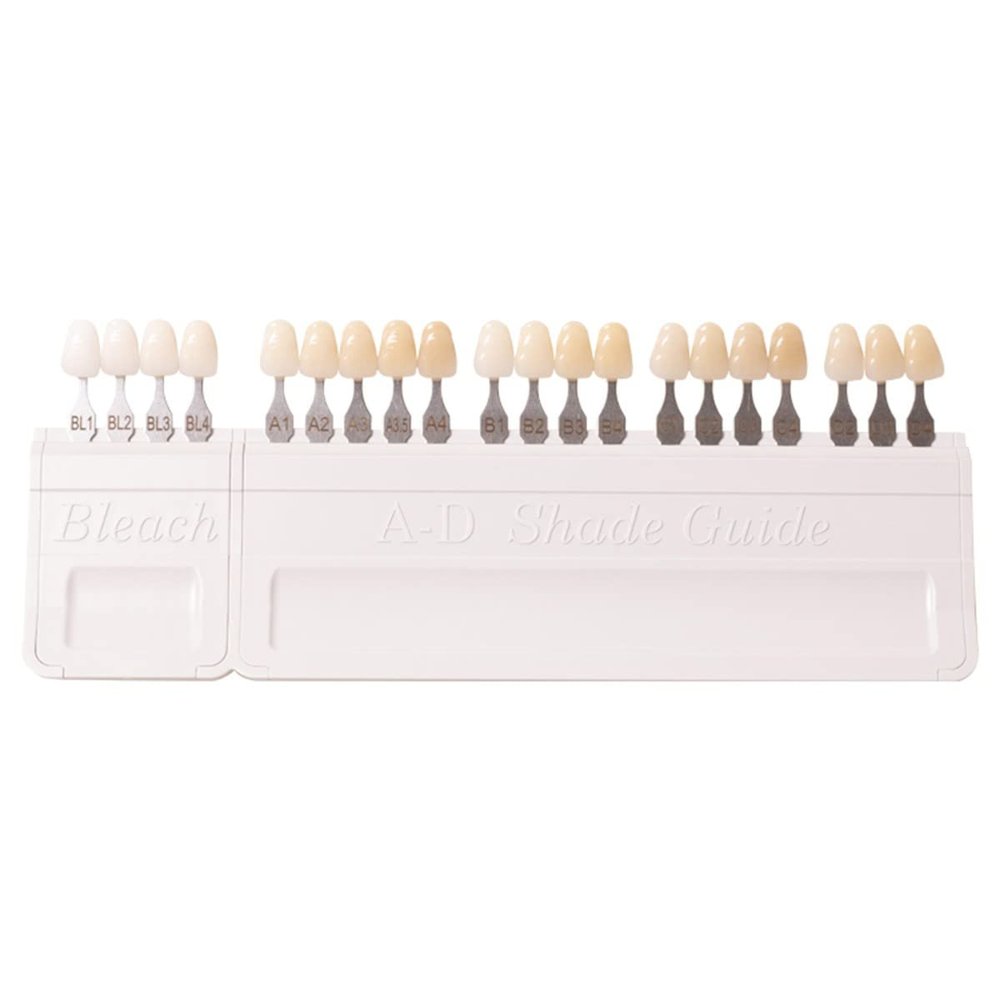 Dental Natural Die Material Shade Guide Teeth Bleach Whitening Denture Tooth Compared Tool(Size:20Colors)