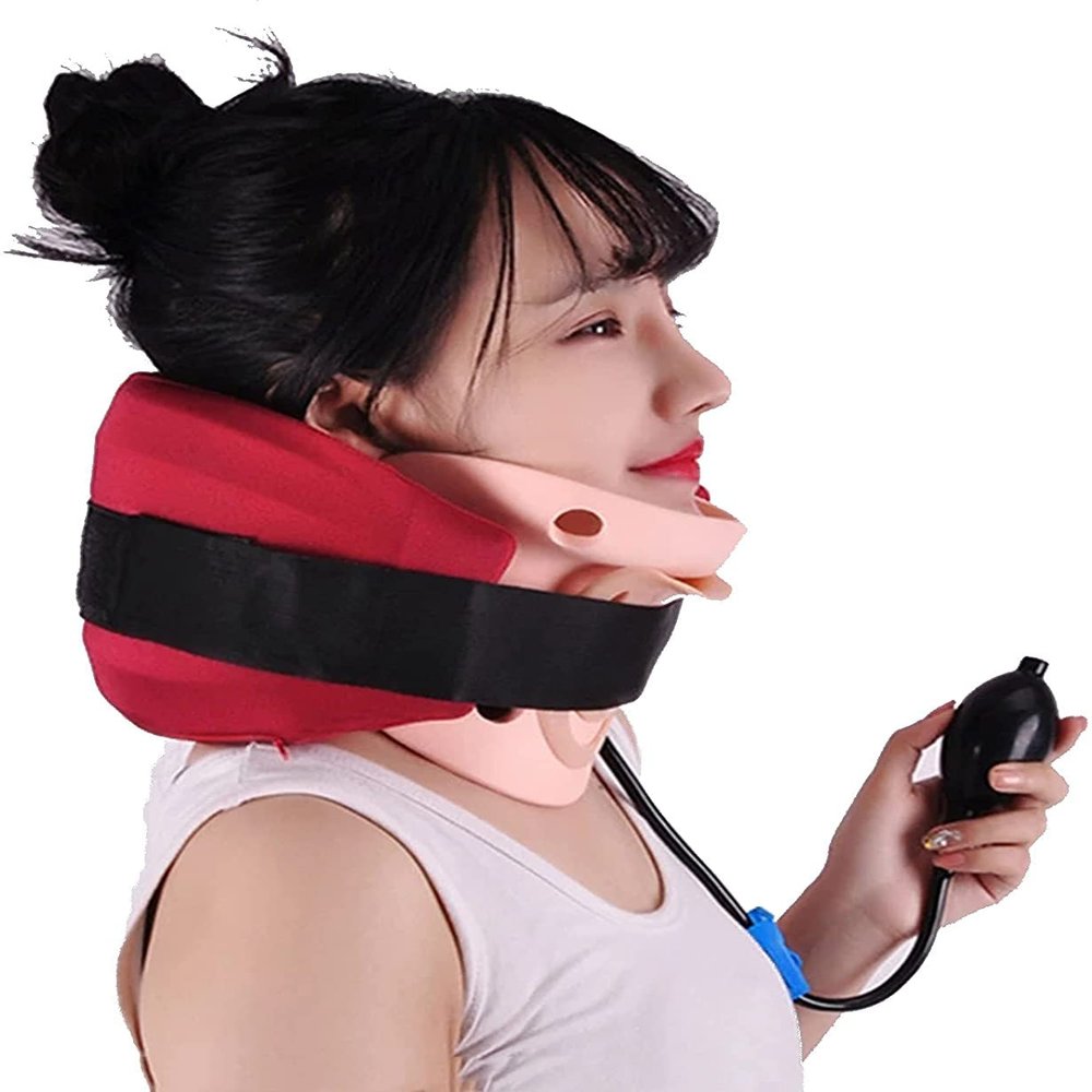 Samnuerly Cervical Neck Traction Device & Neck Stretcher- Inflatable & Adjustable Brace Collar & Neck Support Pillow,Premium Quality Neck Traction Device for Home Use