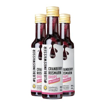Lieblingswasser Drops - Fruit Juice Concentrate without Added Sugar (Cranberry Rosemary)