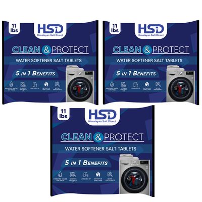5kg dishwasher Tablets, Salt for Water Softeners and Dishwashers, and Softener Pro Salt Tablets for Water Softener, Effortlessly Achieve Sparkling Clean Dishes and Soft Water (Pack of 3)
