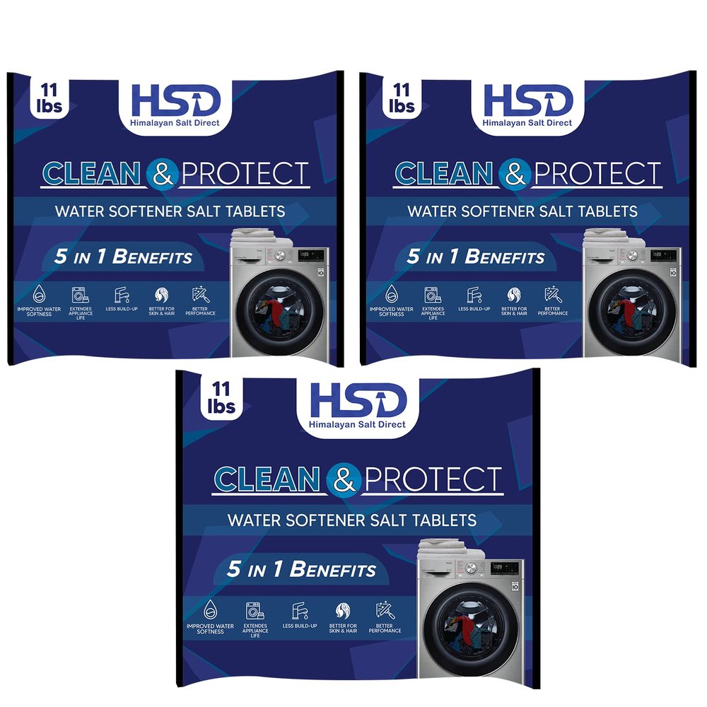 5kg dishwasher Tablets, Salt for Water Softeners and Dishwashers, and Softener Pro Salt Tablets for Water Softener, Effortlessly Achieve Sparkling Clean Dishes and Soft Water (Pack of 3)