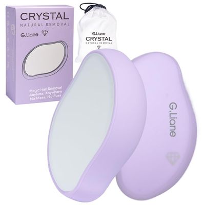 G.Liane Crystal Hair Eraser,Painless Glass Hair Removal Device,Magic Crystal Hair Remover Stone,Reusable Epilator for Women and Men (Purple)