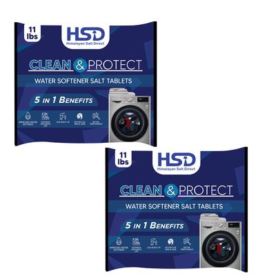 5kg dishwasher Tablets, Salt for Water Softeners and Dishwashers, and Softener Pro Salt Tablets for Water Softener, Effortlessly Achieve Sparkling Clean Dishes and Soft Water (Pack of 2)