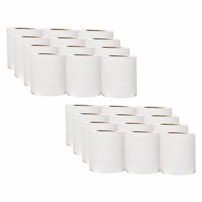 (24 Rolls) - Toilet Tissue Roll Eco-Friendly, Gentle Soft & Quilted 2-Ply Quilted Toilet Tissue Roll Sustainably Sourced Bathroom, Washrooms, Hotels, (22M Length x 10cm Width)