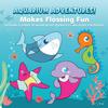 AquaSonic Kids' Water Flosser for Ages 6+ | Standard Nozzle, Orthodontic Nozzle & Waterproof Stickers | 4 Flossing Modes | Aquarium Adventures Theme view 4