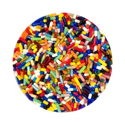 DR T&T size0 Size 0 Gelatine Gelatin Assorted Coloured Capsule Multi-Colored Empty Gelatin Capsules (3000)