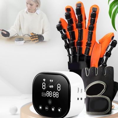 AALGO Household Rehabilitation Robot Pneumatic Gloves,Finger Straightening Guard Protector,Grip Strength Trainer,For Patients With Hand Dysfunction Minimize Spasticity,LeftHand-XL