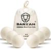 Baryah Tumble Dryer Balls XL - 6 Pcs 100% Organic New Zealand Wool Dryer Balls Reusable Eco Laundry Balls for The UK Reduces Drying Time Wrinkles, and Static A Natural Alternative to Fabric Softener
