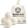Baryah Tumble Dryer Balls XL - 4 Pcs 100% Organic New Zealand Wool Dryer Balls Reusable Eco Laundry Balls for The UK Reduces Drying Time Wrinkles, and Static A Natural Alternative to Fabric Softener view 1