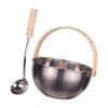 Ronyme Sauna Stainless Steel Bucket And Ladle Set Wood Handle Sauna Accessory view 1