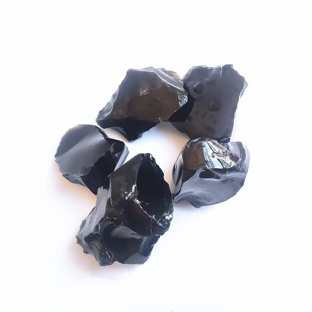 1pcs Natural Raw Black Obsidian Quartz Stones Rough Rock Crystals Metaphysical Reiki Healing Size Energy Healing Stone (Color : Black, Size : 2-3cm)