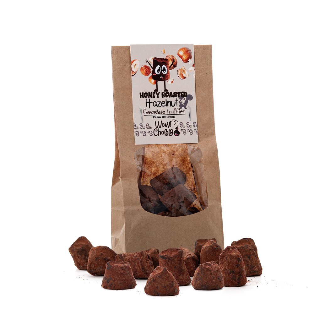 WOW Chocolao! - Cocoa dusted chocolate truffles - 130g (1 x 130g - 14 truffles) | Chocolate Truffles (Hazelnut)