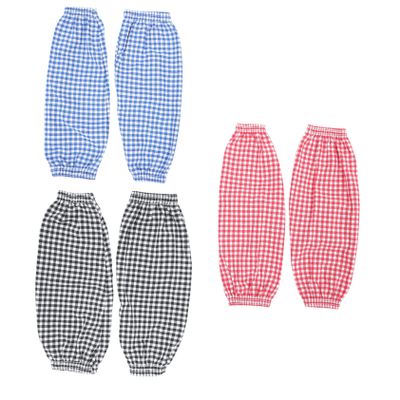 HONMEET Oilproof Arm Sleeves Oversleeves Protector 3 Pairs Plaid Pattern Cotton Linen for Kitchen Cooking Gardening Cleaning Work