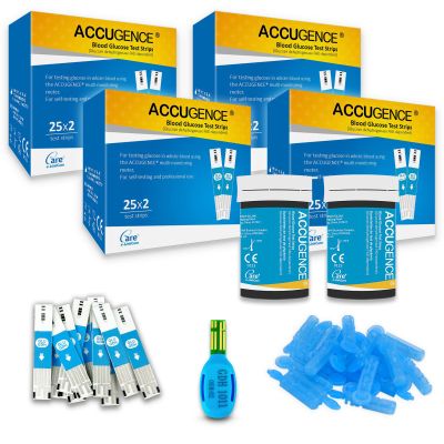 ACCUGENCE Blood Glucose Test Strips 200pcs with 200 Lancets Blood Sugar Test Strips (Suitable for ACCUGENCE 3in1 Multi-function Meter)