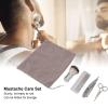 4pcs Beard Trimming Comb Brush Kit for Men, Portable Beard Care Brush Set with Beard Comb Razor Holder Beard Brush Scissors, Rust Free Hair Trimming Set for Grooming Beards Sideburns Hair view 3