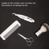 4pcs Beard Trimming Comb Brush Kit for Men, Portable Beard Care Brush Set with Beard Comb Razor Holder Beard Brush Scissors, Rust Free Hair Trimming Set for Grooming Beards Sideburns Hair view 4