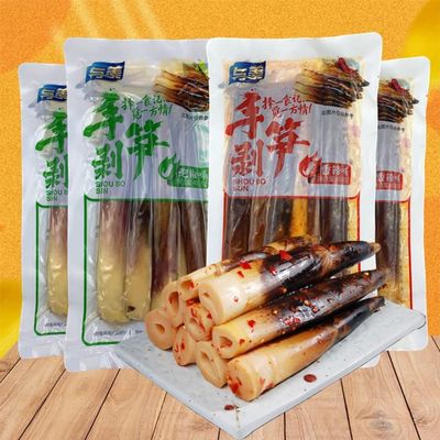 Instant hand peeled bamboo shoots 200g/400g/packPickled pepper Crispy Bamboo shoots,spicy chinese snack,fresh mountain pepper bamboo shoots,spicy strips (Mix and Match Taste400g/Pack,3 pack)